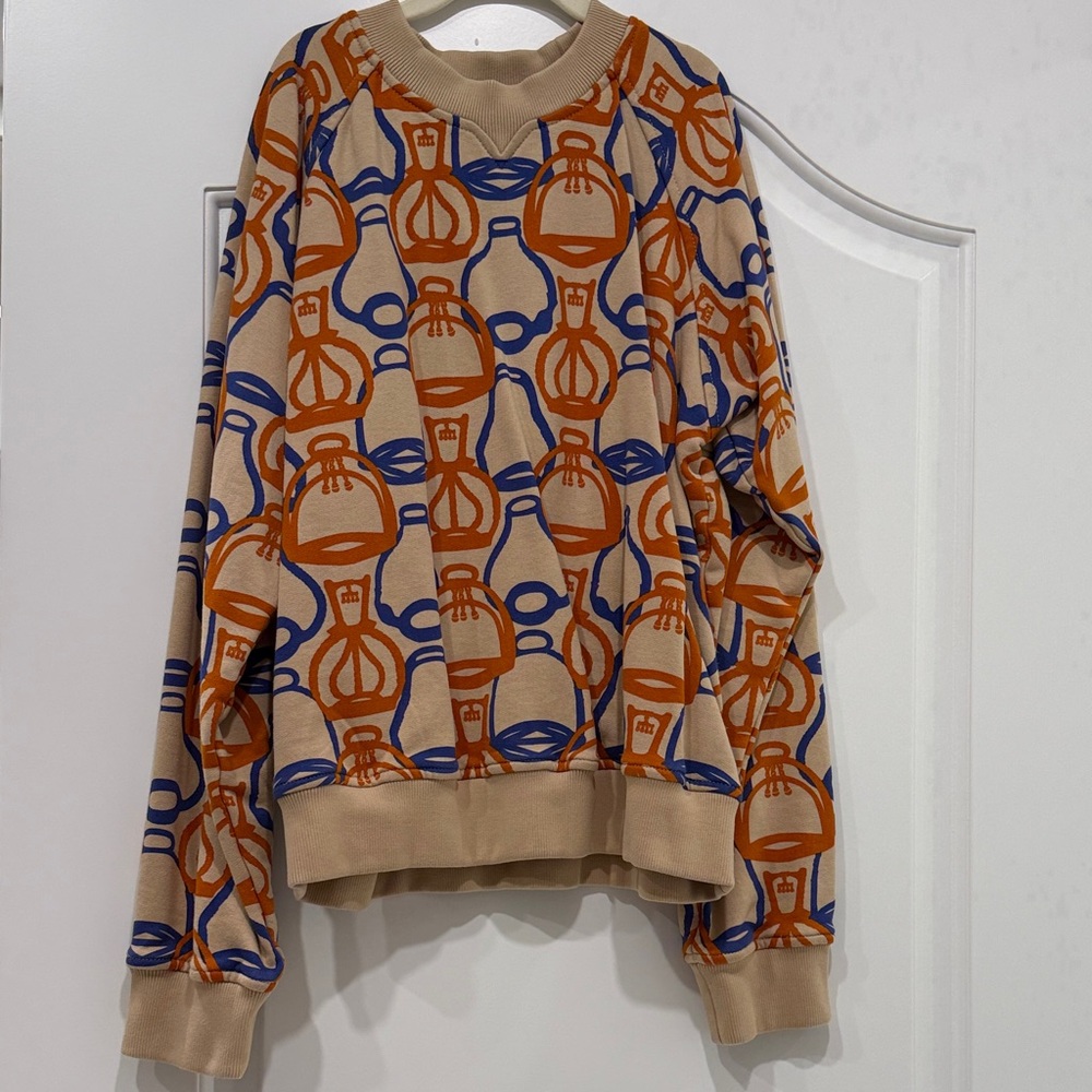 Hermes Beige and Blue Patterned Sweater Albinos pullover